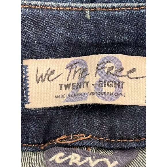 Free People Lace-Up Jeans With Back Pockets Dark Wash Denim Size 28‎ - Picture 7 of 9
